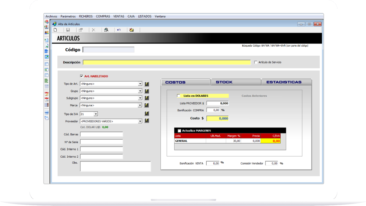 Software MeridianoSoft para Industrias
